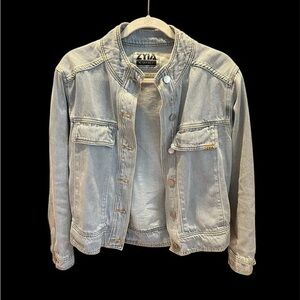 ZYIA Women's Light Gray Jean Jacket